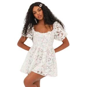 for love and lemons posy embroidery mini dress For Love & Lemons Poppy Mini Dress